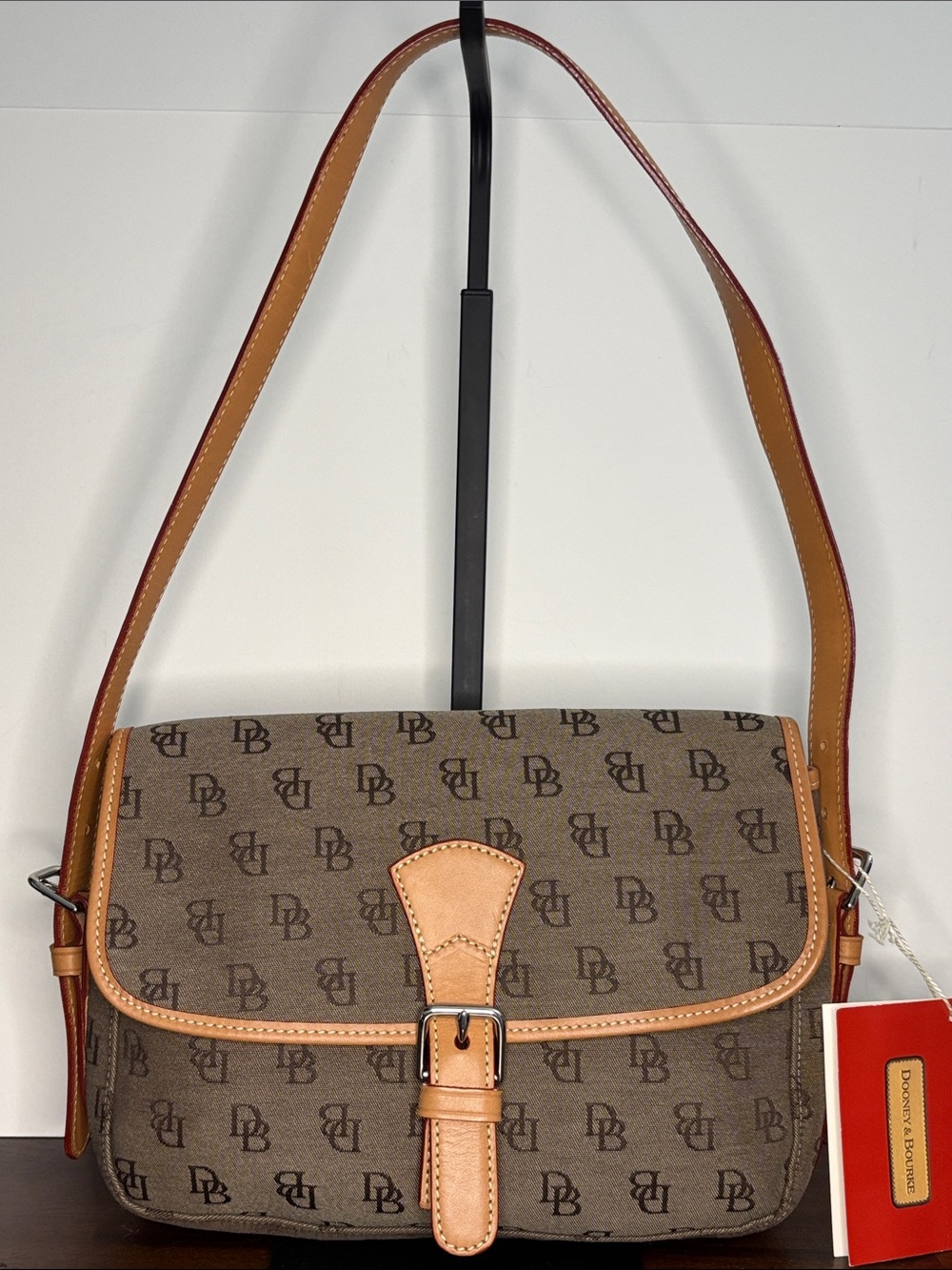 Vintage Y2K NWT Dooney & Bourke Brown Signature Canvas Flap Bag